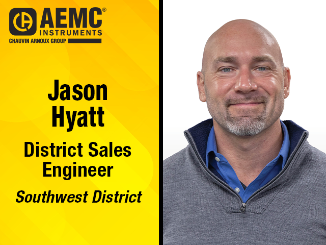 Jason Hyatt joins AEMC<sup>®</sup> Instruments as the NEW Southwest District Sales Engineer