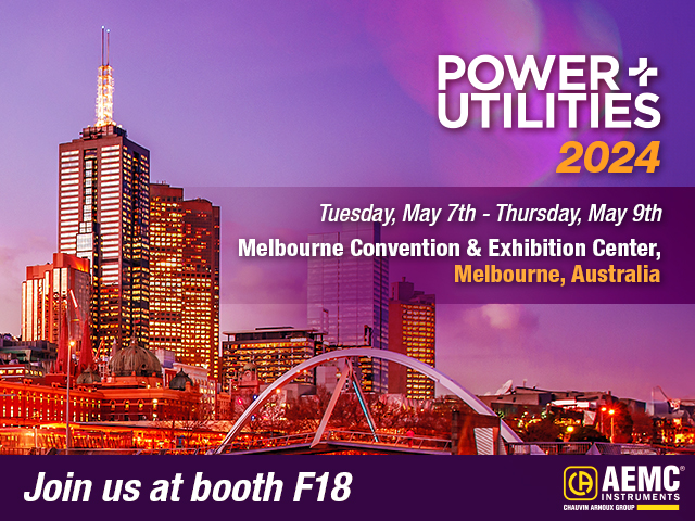Join AEMC Instruments at the 2024 Power + Utilities convention, at the Melbourne Convention & Exhibition Centre in Melbourne, Australia